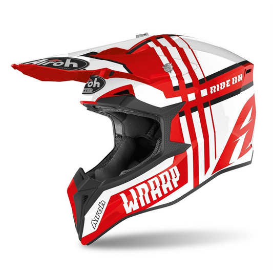 Airoh Wraap Broken Blue/Red Gloss Off Road Motorcycle Motocross Helmet –  Gear Change Online