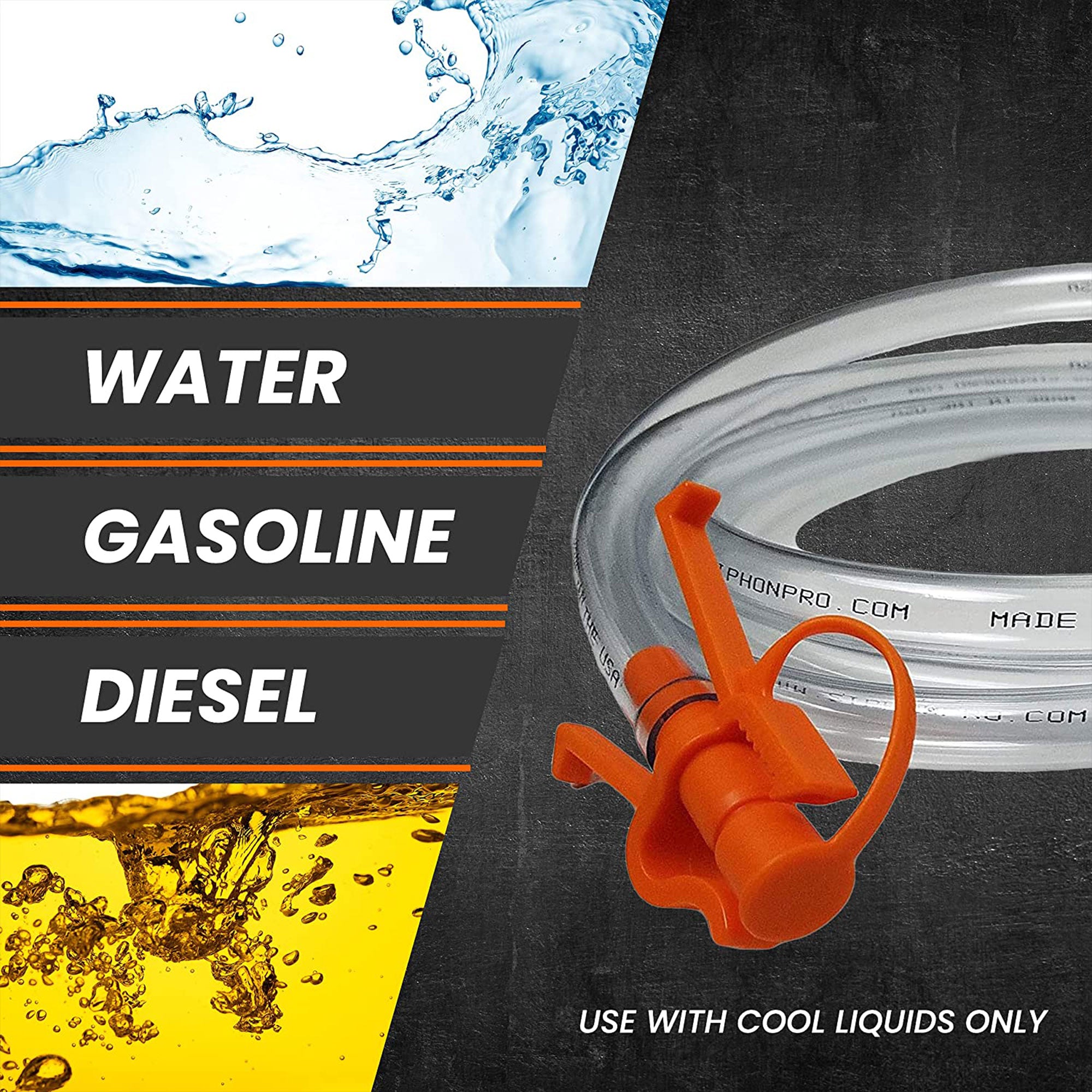 GasTapper SiphonPro Fuel Hand Pump for Gas, Oil, Diesel, and Water with 9' Hose - Image 3