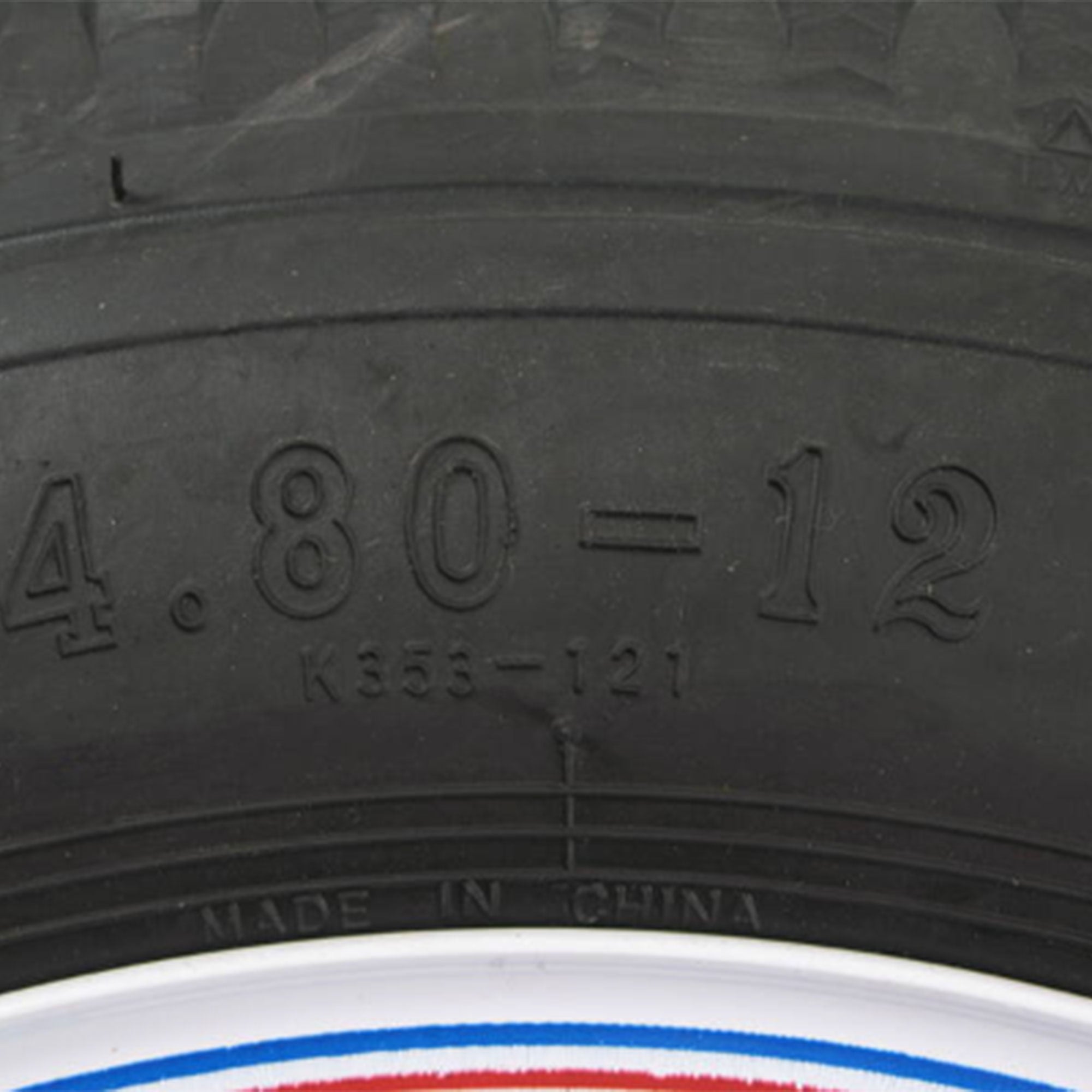 Kenda Loadstar 480-12 LRC Utility Trailer Tire and 4-Hole Custom Spoke Wheel - Image 8