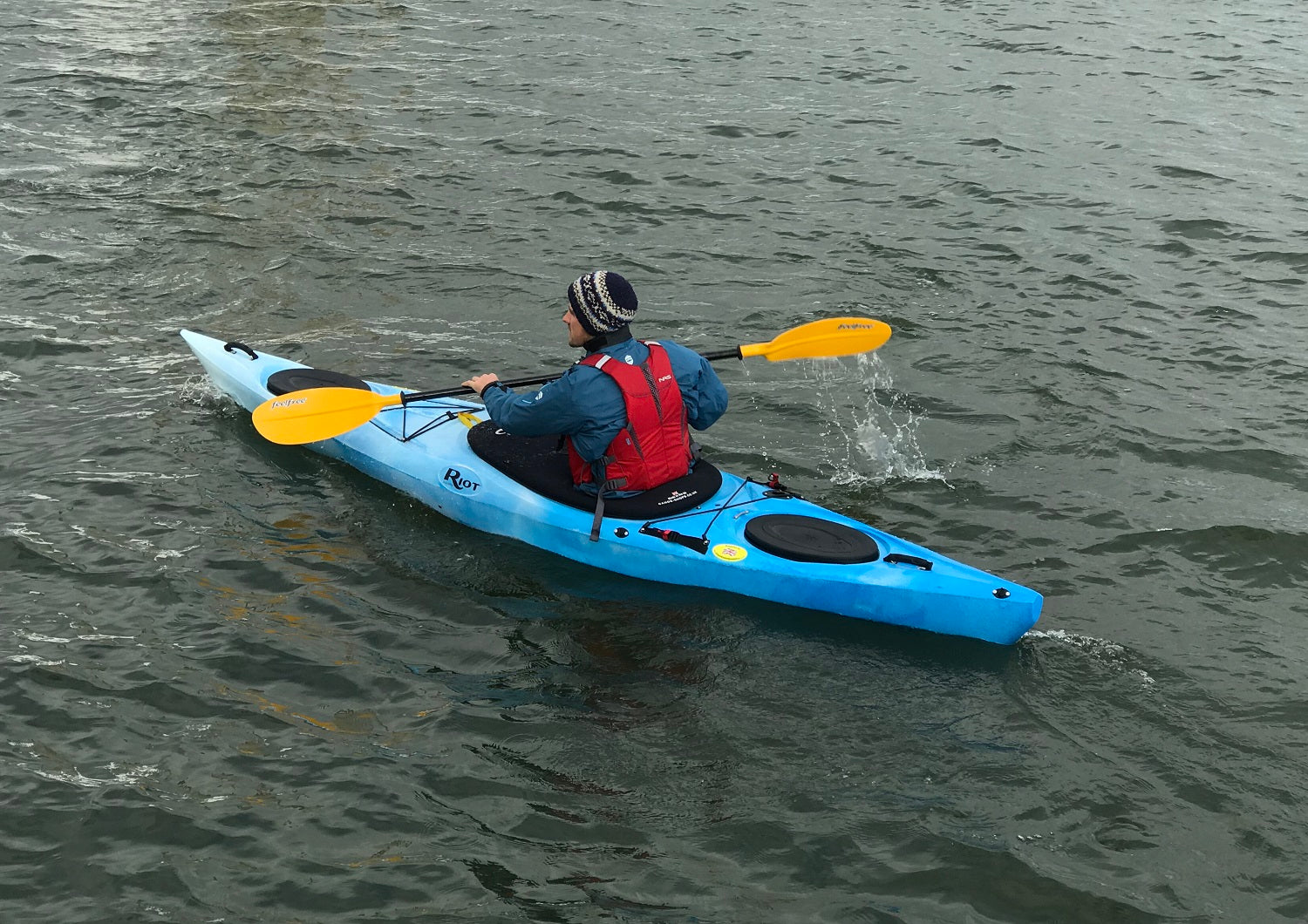 Kayaking whilst wearing a buoyancy aid