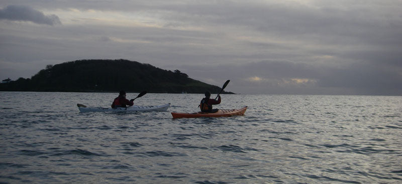 Perception Essence Sea Kayaks with Looe Island in the background