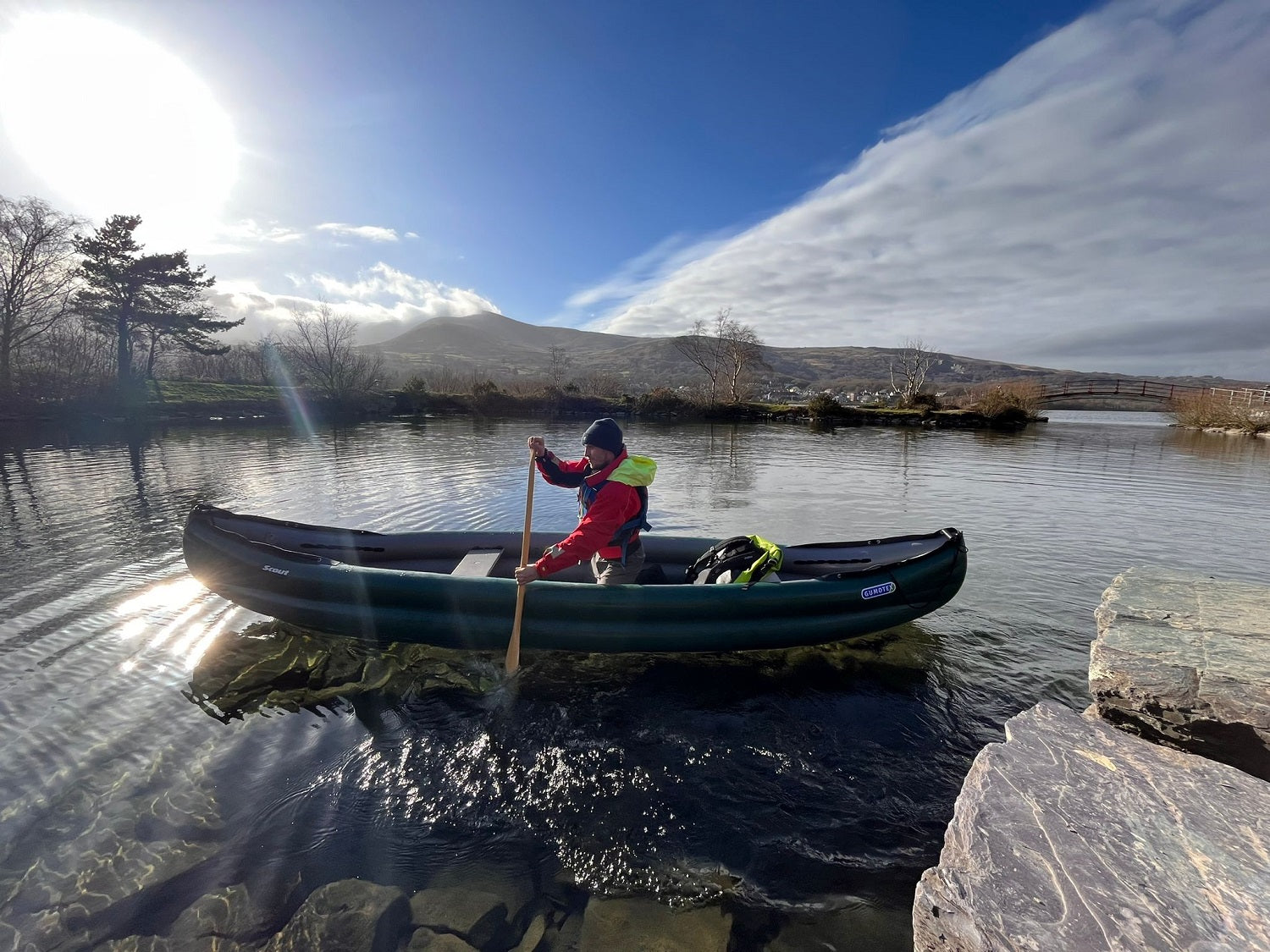 Solo paddling the Gumotex Inflatable Canoe