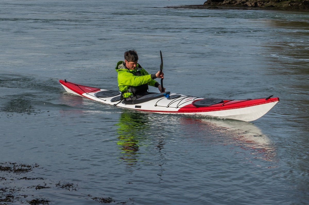 Jim paddling the Norse Bylgja Sea Kayak