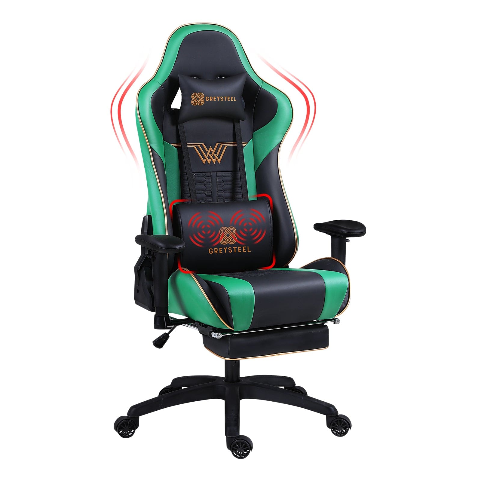 Greysteel Gaming Chair Green & Black - Greysteel Gaming product image