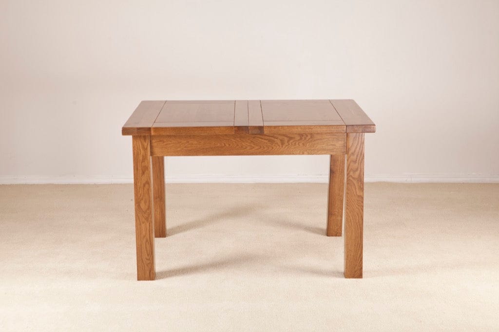 Rooted-Wood Oak Kitchen & Dining Room Tables Terebinth Rustic 4' Extending Table (1 Leaf)