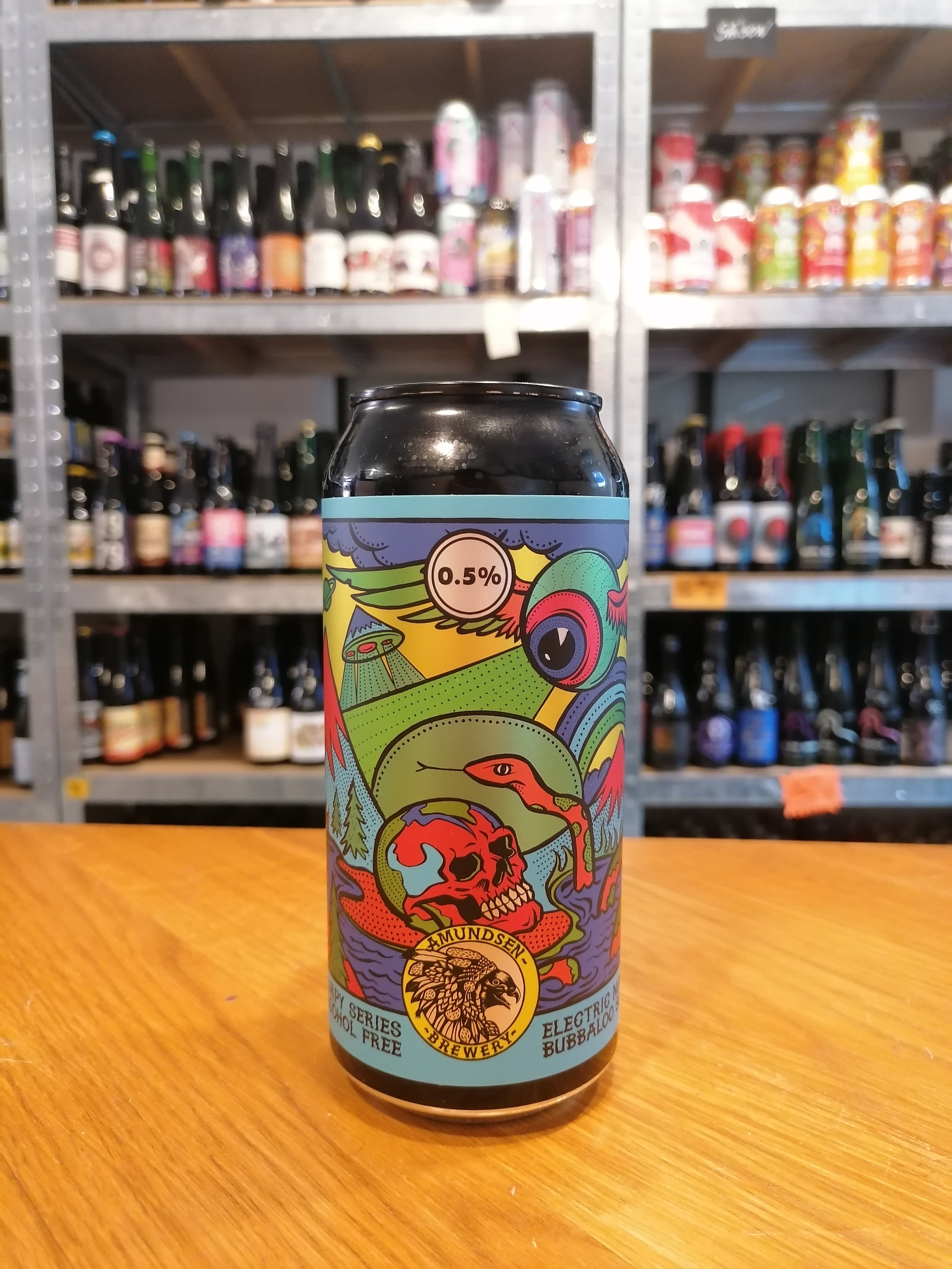 Se Amundsen Brewery "Electric Mango Bubbaloo" | 0,5% | 44cl | Alkoholfri Sour Beer hos Beershoppen.dk