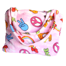 Peace & Love Print Convertible Tote Bag/Blanket/Nap Sack
