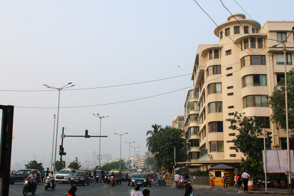 The corner of Churchgate Road & Marine Drive in Mumbai