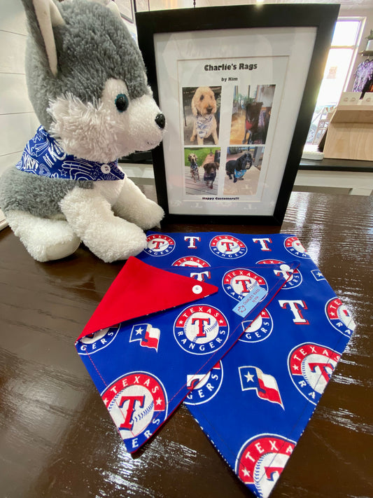 Texas Rangers Pet Reversible Bandana