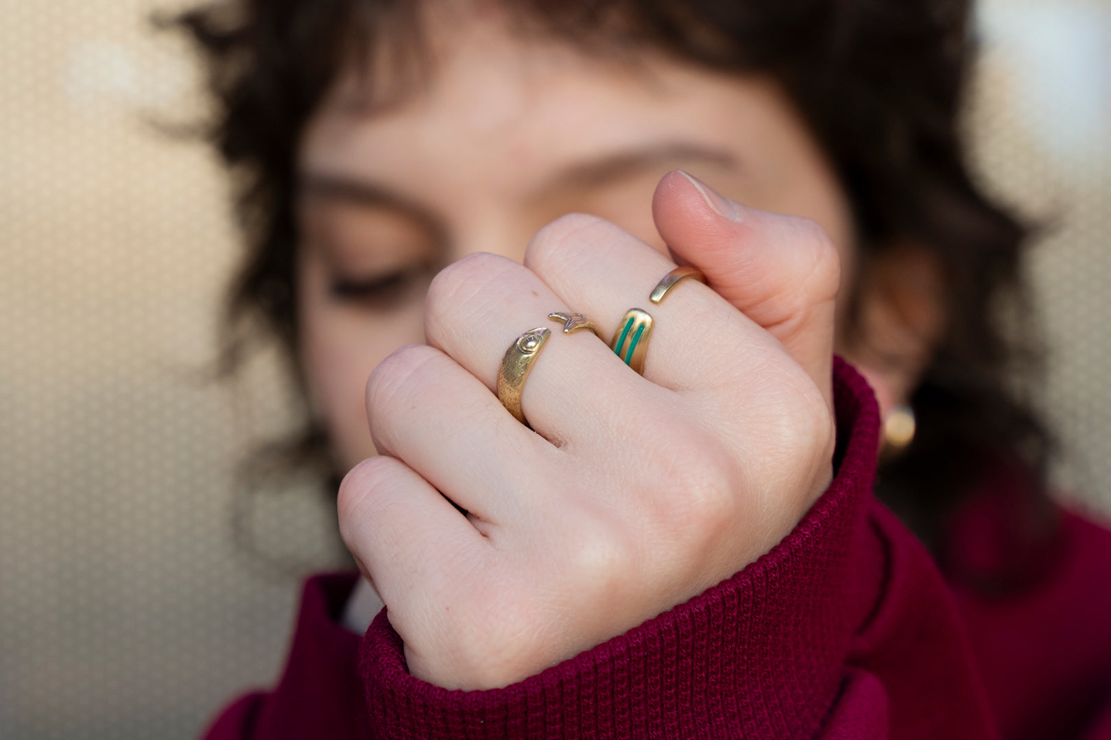 Handcrafted handmade bronze ring