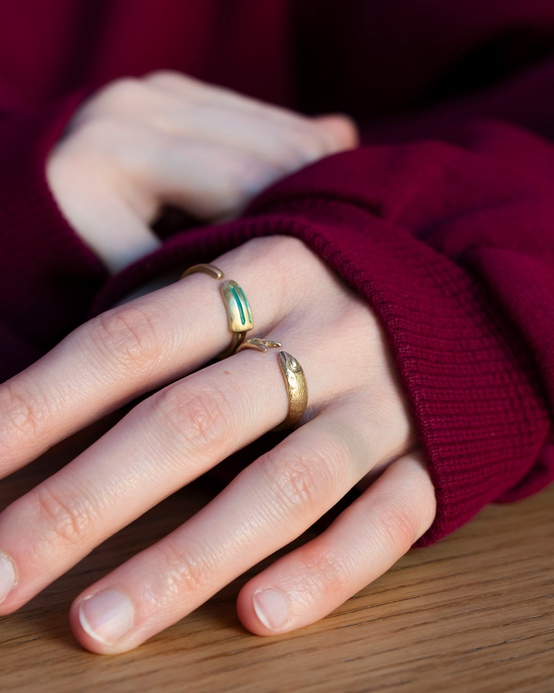 Handcrafted handmade bronze ring