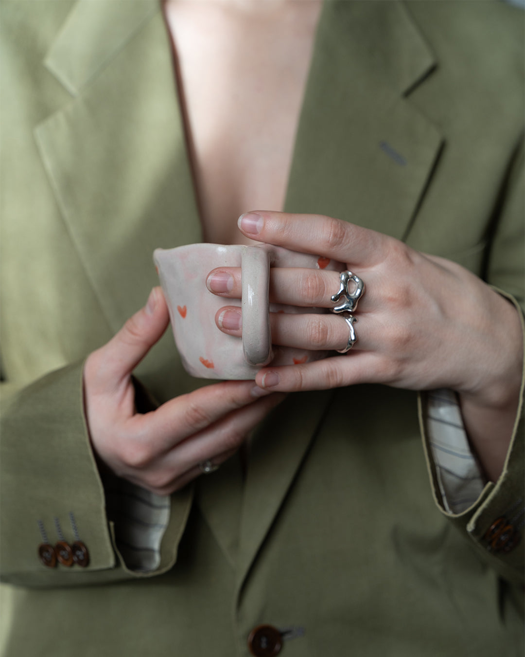 Valentine tableware Handcrafted hearts mug