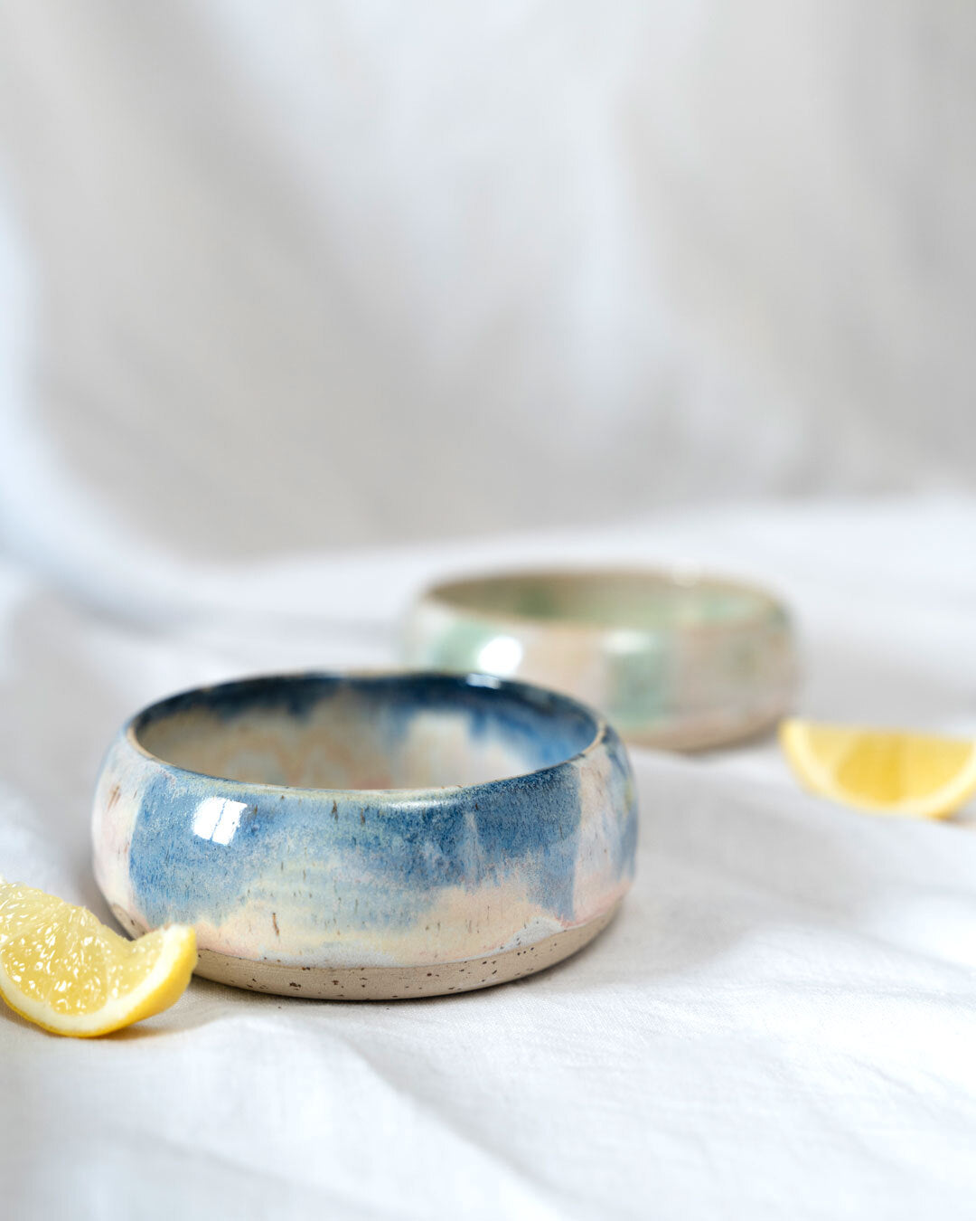 Blue bowl Valentine tableware handcrafted 