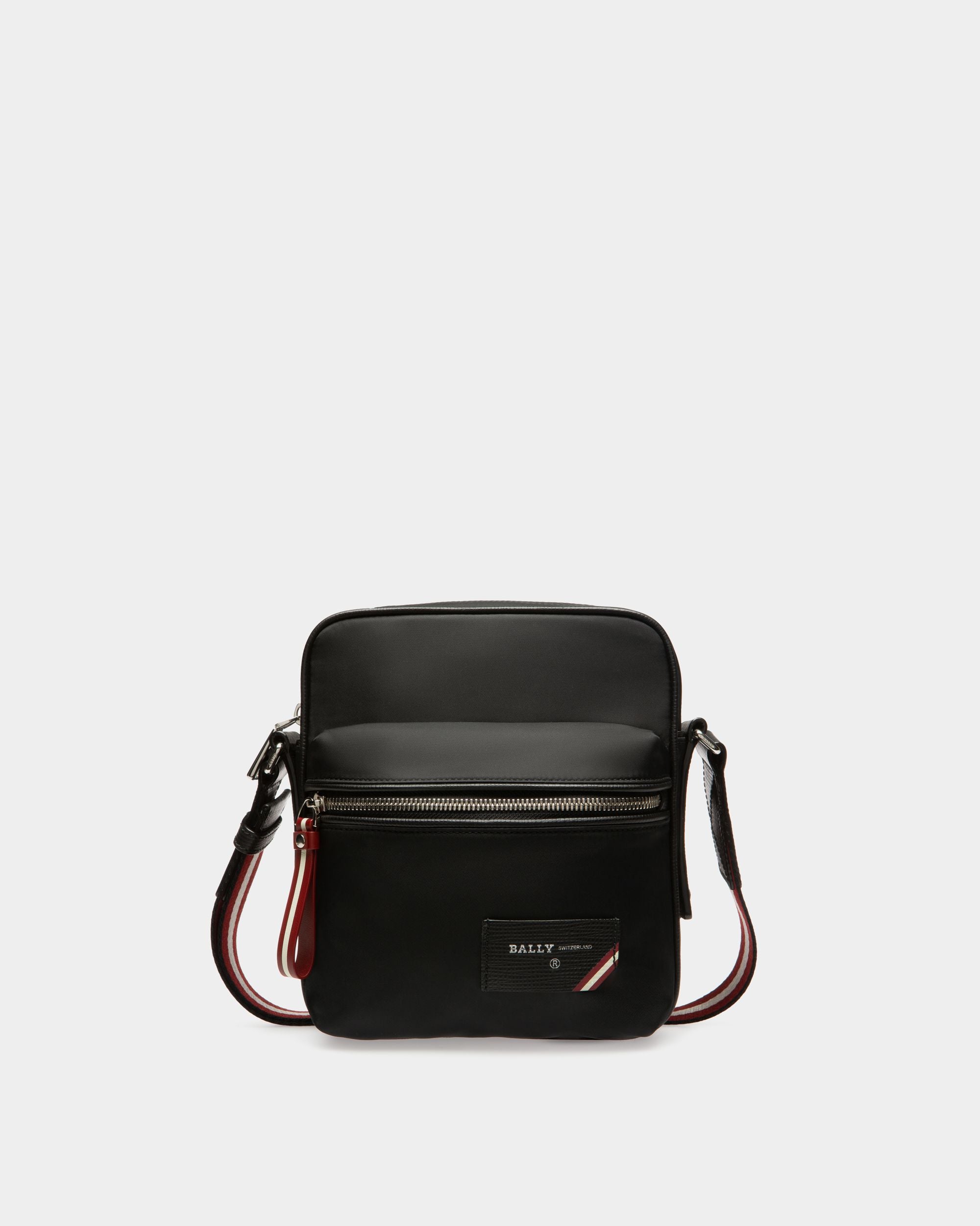 Faara | Men's Crossbody Bag | Black Leather And Nylon | Bally | Still Life Front