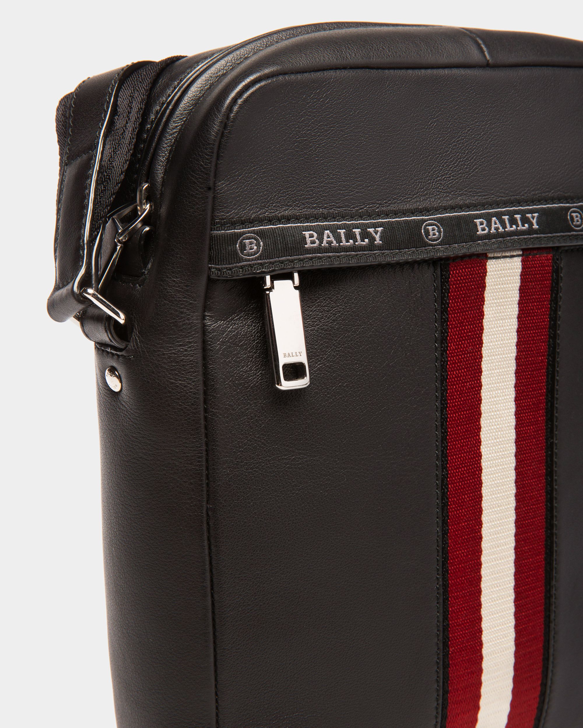 Holm | Men's Crossbody Bag | Black Leather | Bally | Still Life Detail