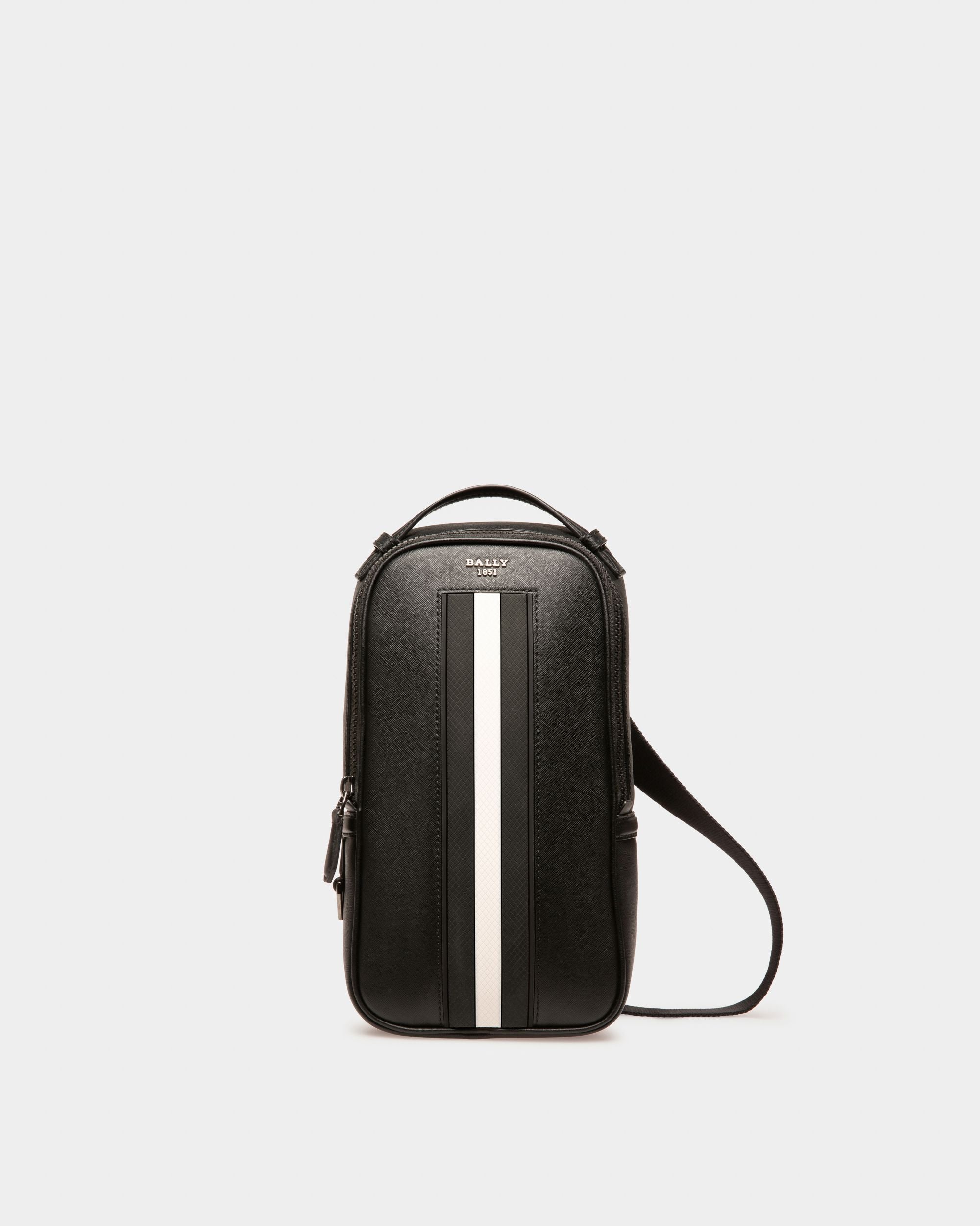 Malikho | Men's Sling Bag | Recycled Black Leather | Bally | Still Life Front