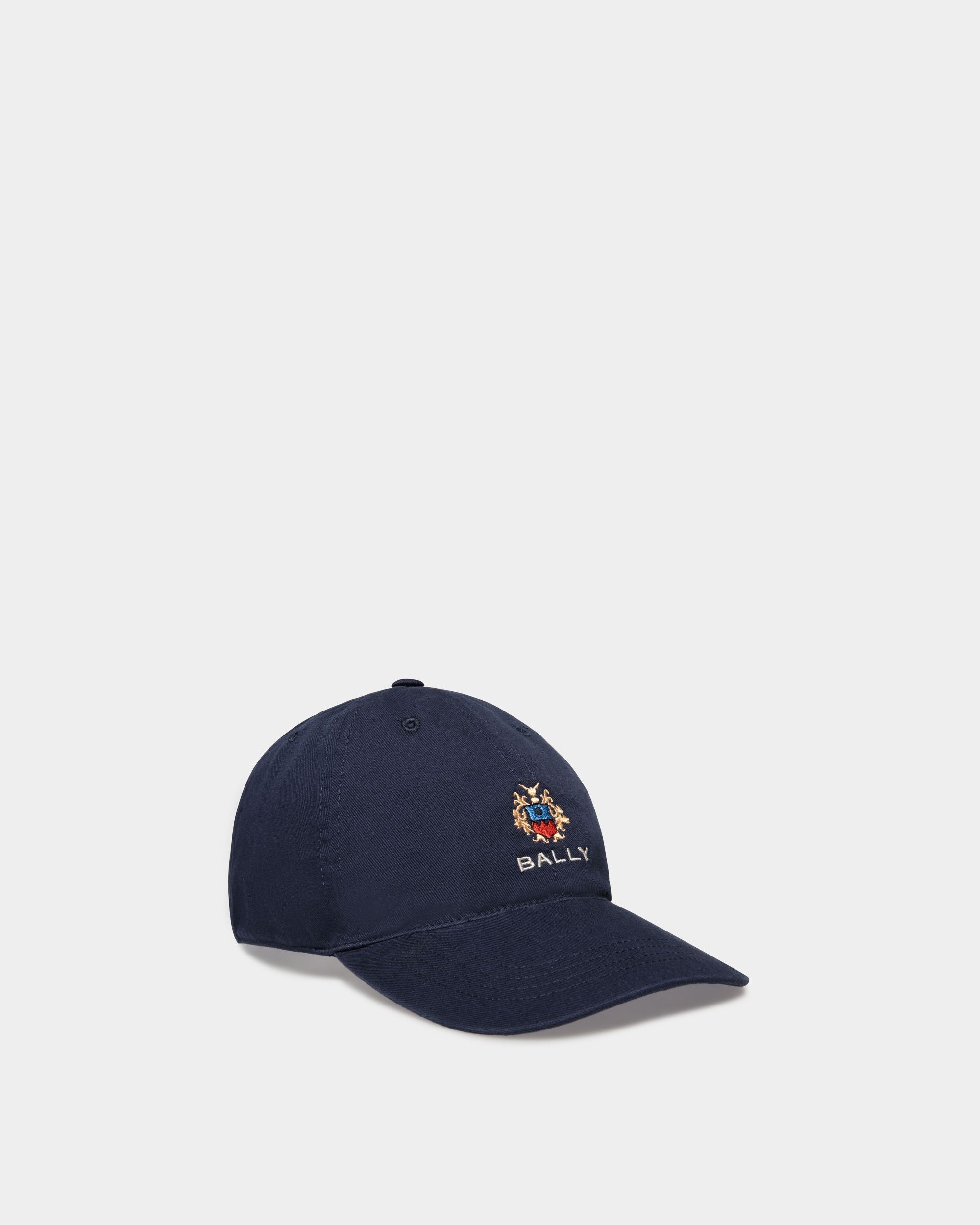 Men's Baseball Hat in Navy Blue Cotton | Bally | Still Life Front