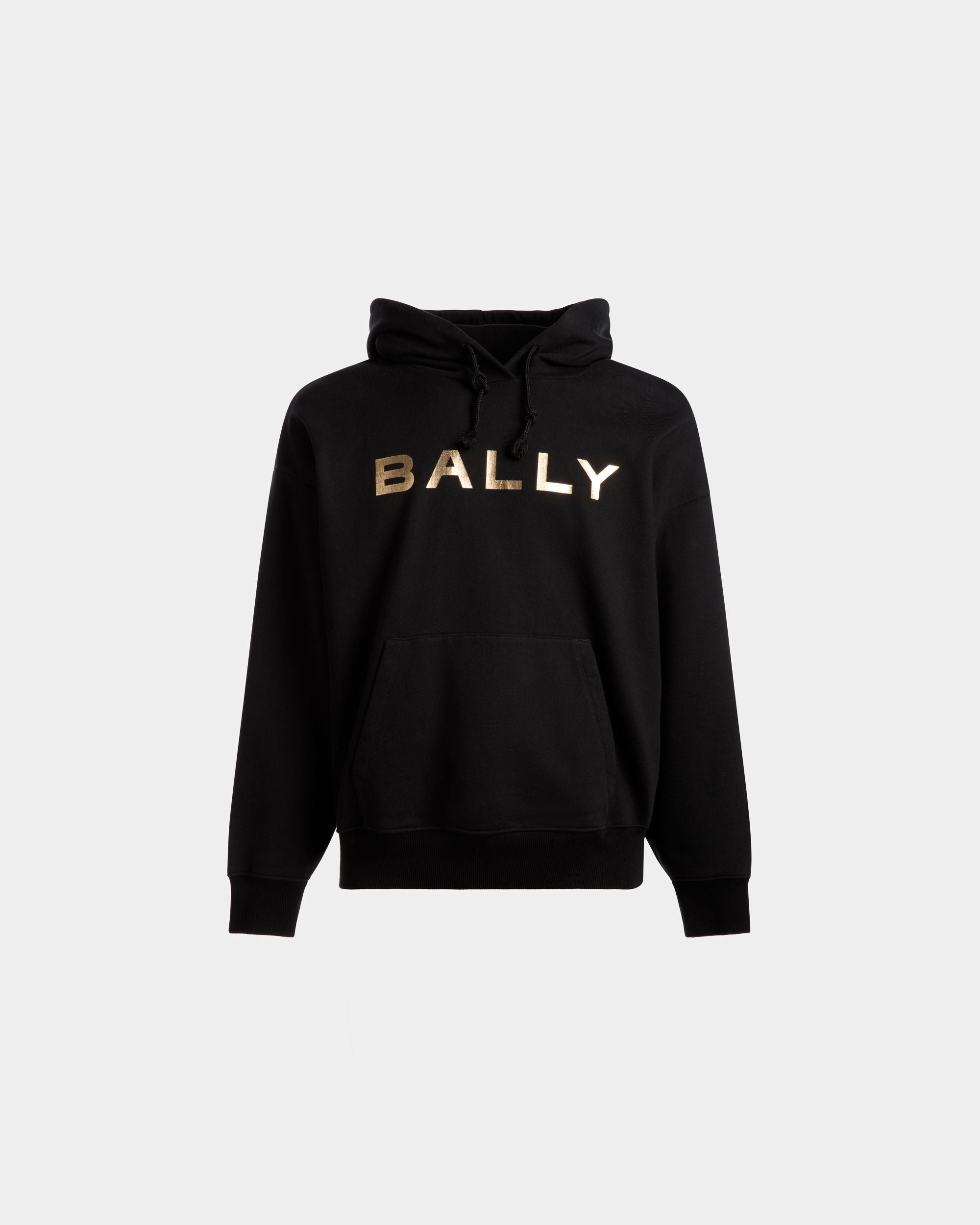 Logo Hooded Sweatshirt | Men's Sweatshirt | Black Cotton | Bally | Still Life Front