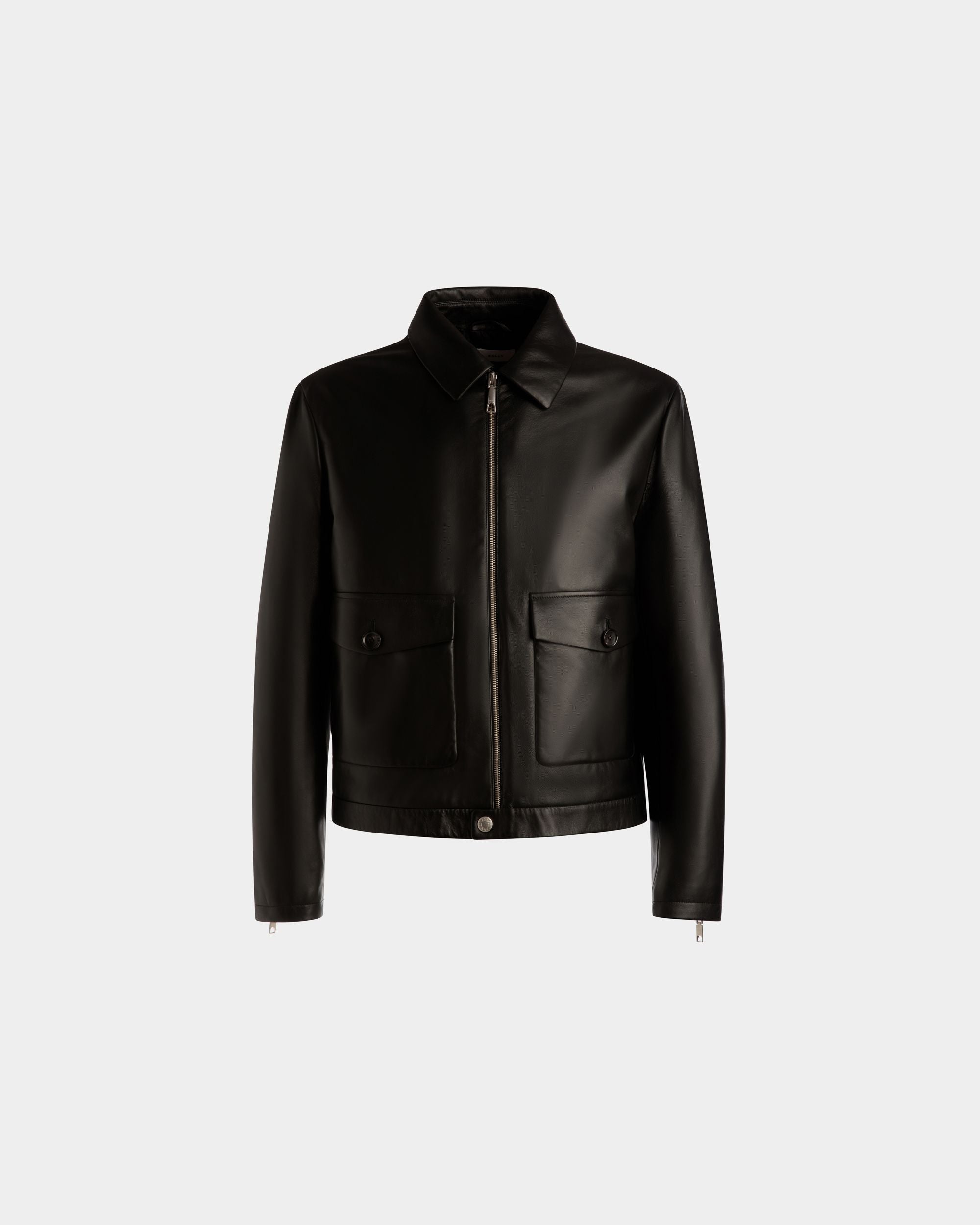 Bomber Jacket | Men's Bomber | Black Leather | Bally | Still Life Front