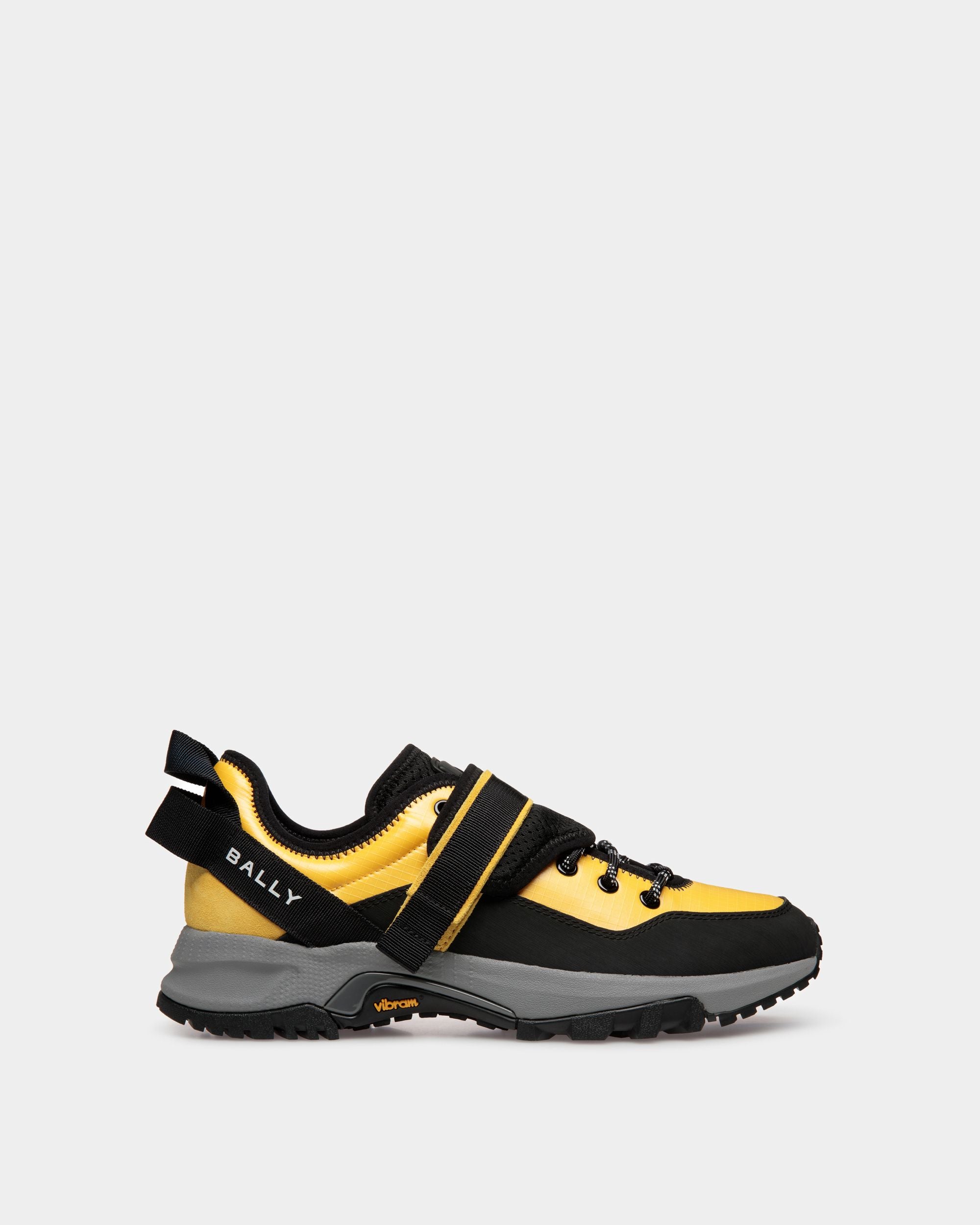 Faster | Men's Sneaker in Yellow Nylon | Bally | Still Life Side