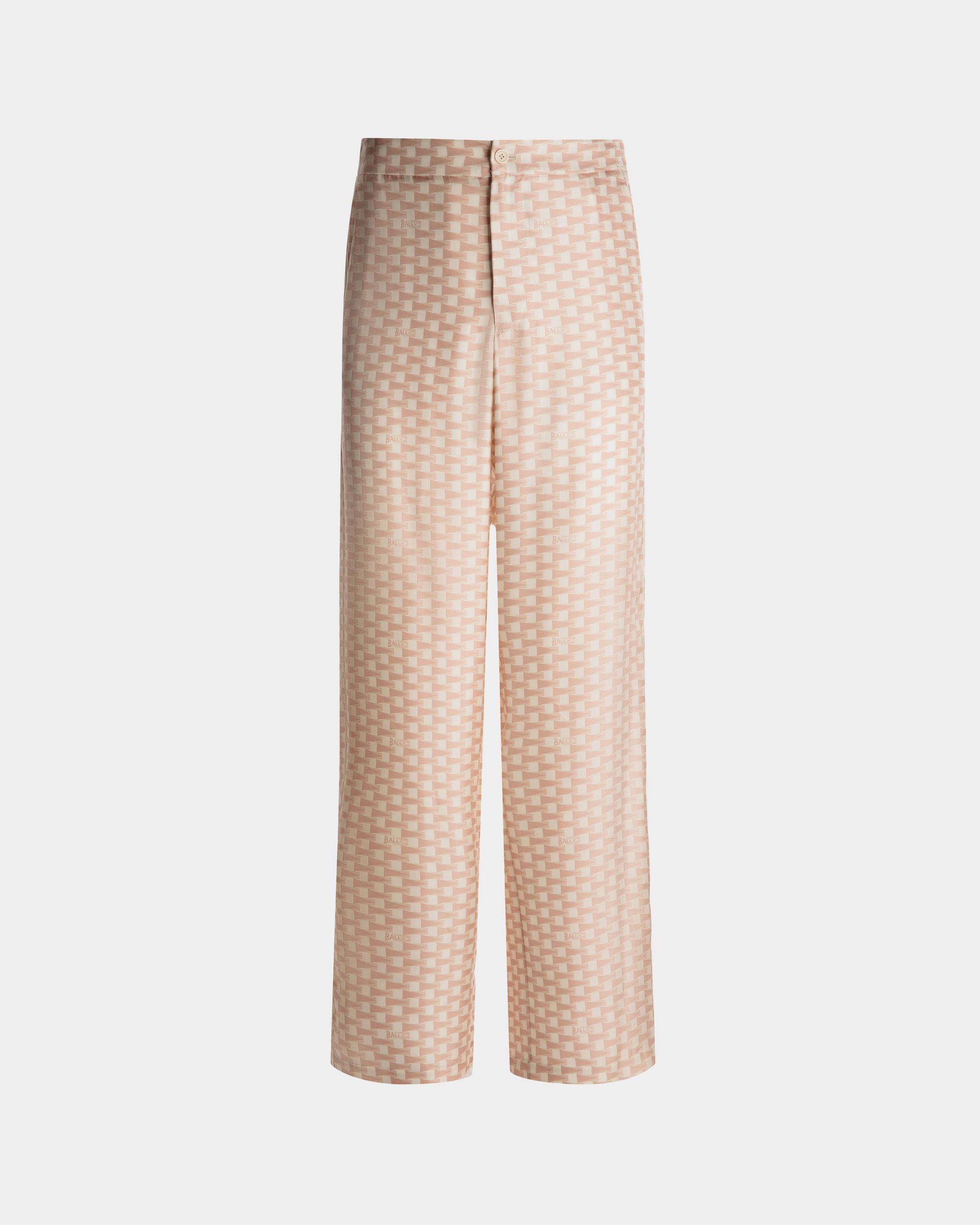 Pennant Print Pants | Men's Pants | Dusty Petal Silk | Bally | Still Life Front