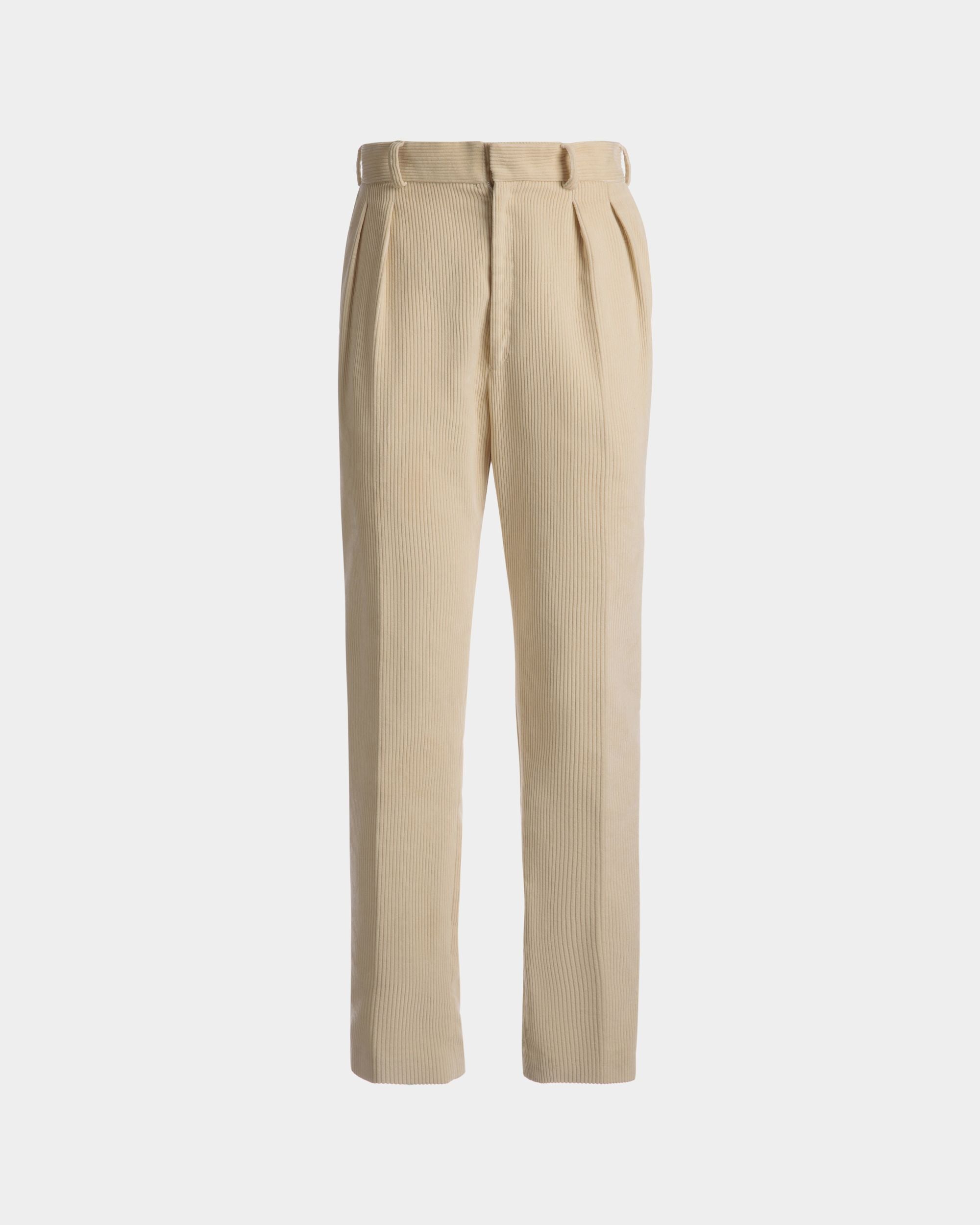 Tailored Straight Leg Pants | Men's Pants | Bone Wool | Bally | Still Life Front