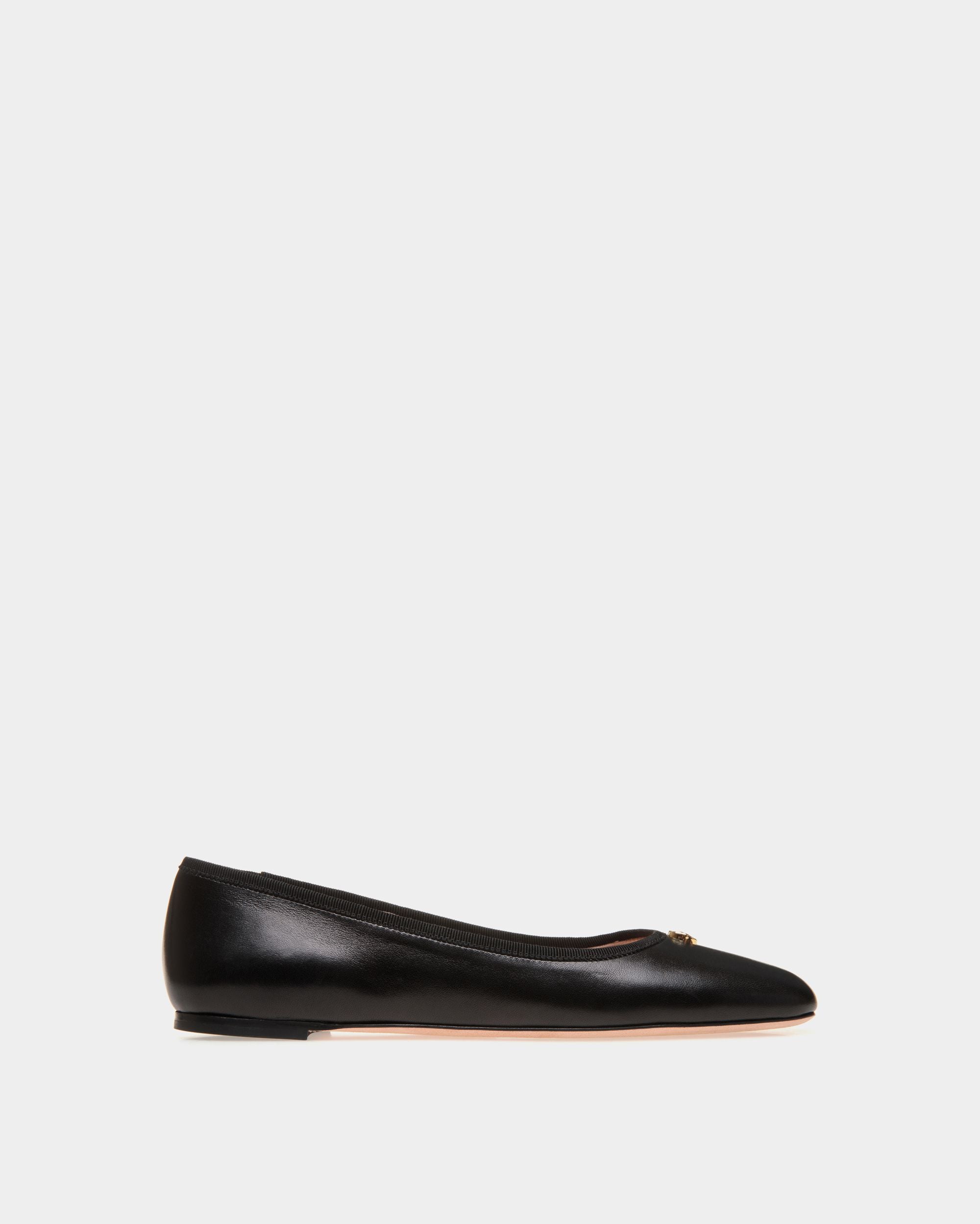 Ballyrina | Women's Flat in Black Nappa Leather | Bally | Still Life Side