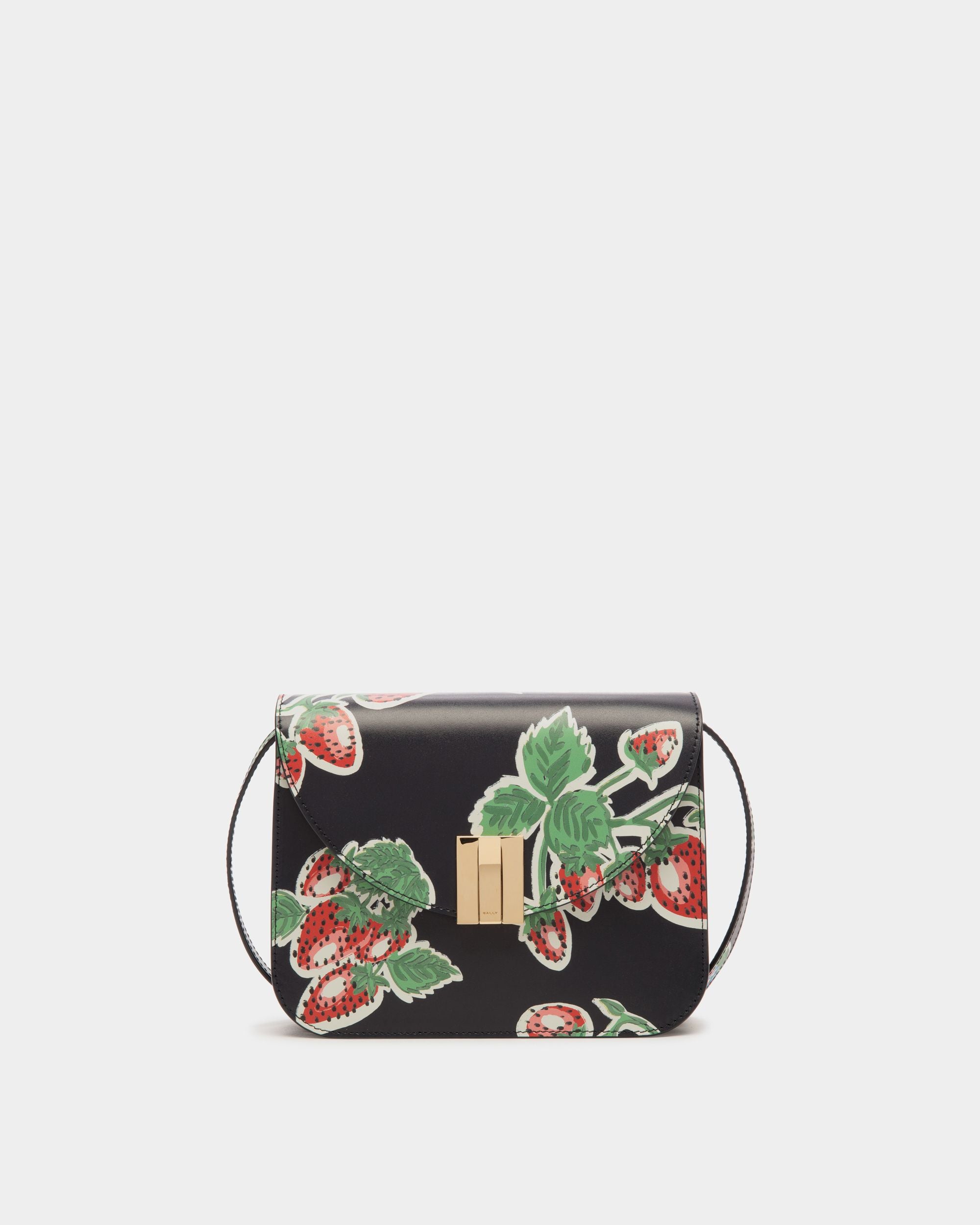 Women's Ollam Crossbody Bag in Strawberry Print Leather | Bally | Still Life Front