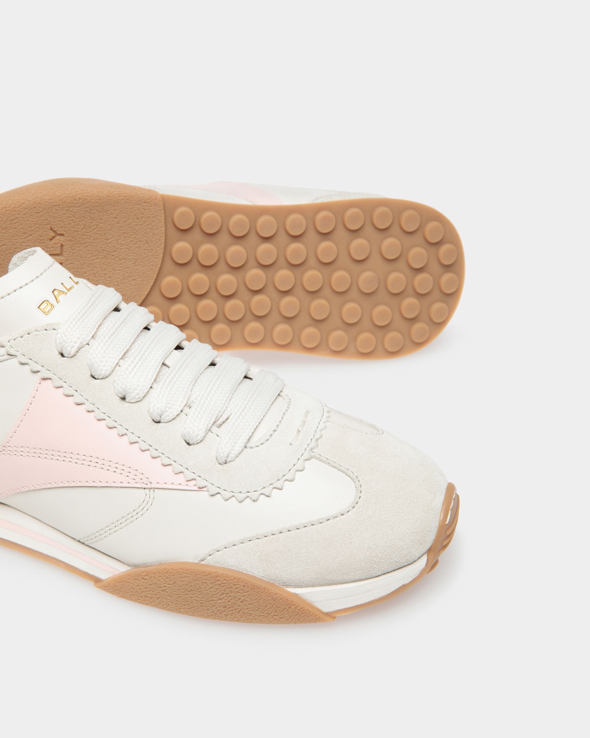 Sonney | Women's Sneakers | Dusty White And Rose Leather | Bally | Still Life Below