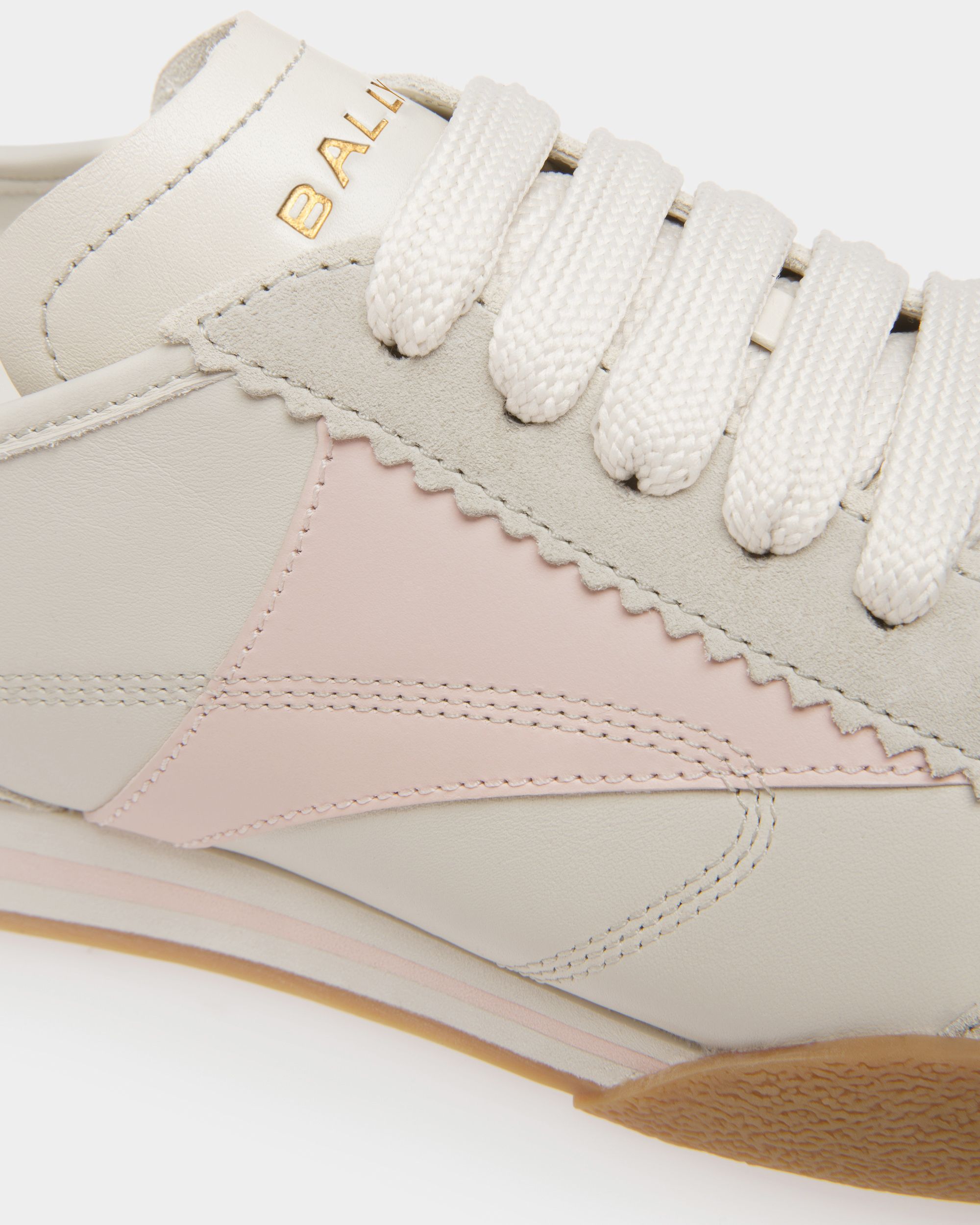 Sonney | Women's Sneakers | Dusty White And Rose Leather | Bally | Still Life Detail