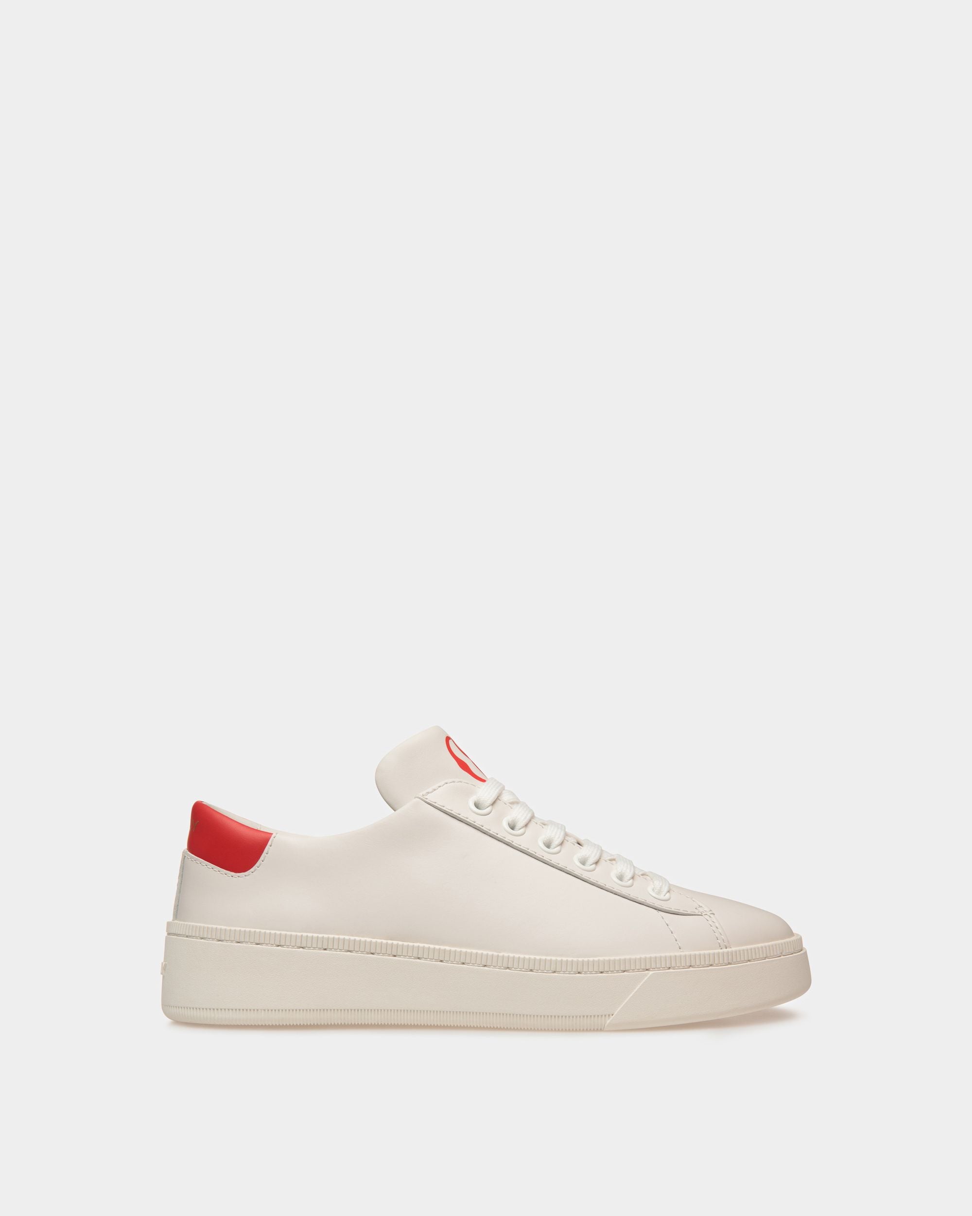 Raise | Women's Sneaker in White Leather | Bally | Still Life Side