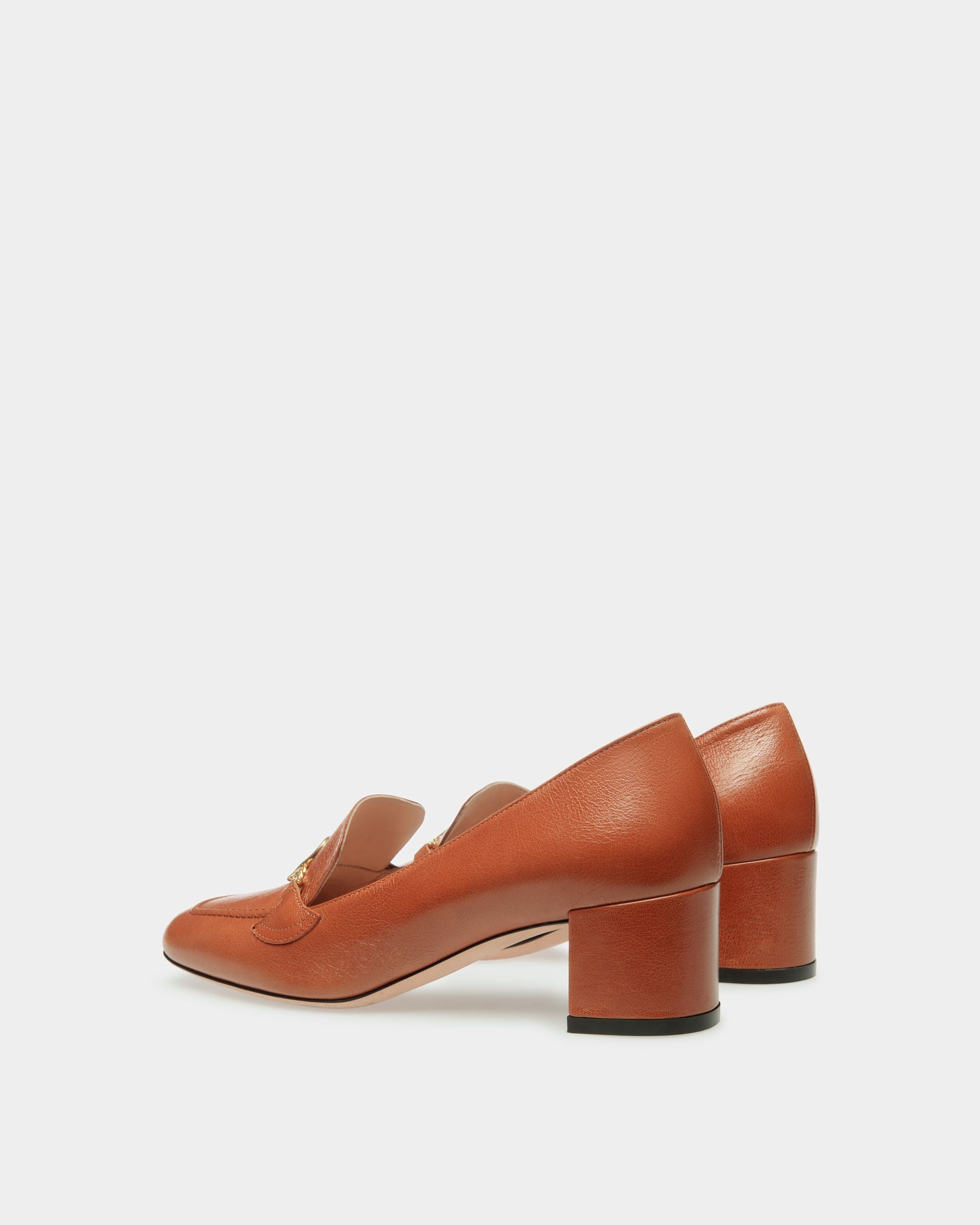 Obrien | Women's Pumps | Brown Leather | Bally | Still Life 3/4 Back