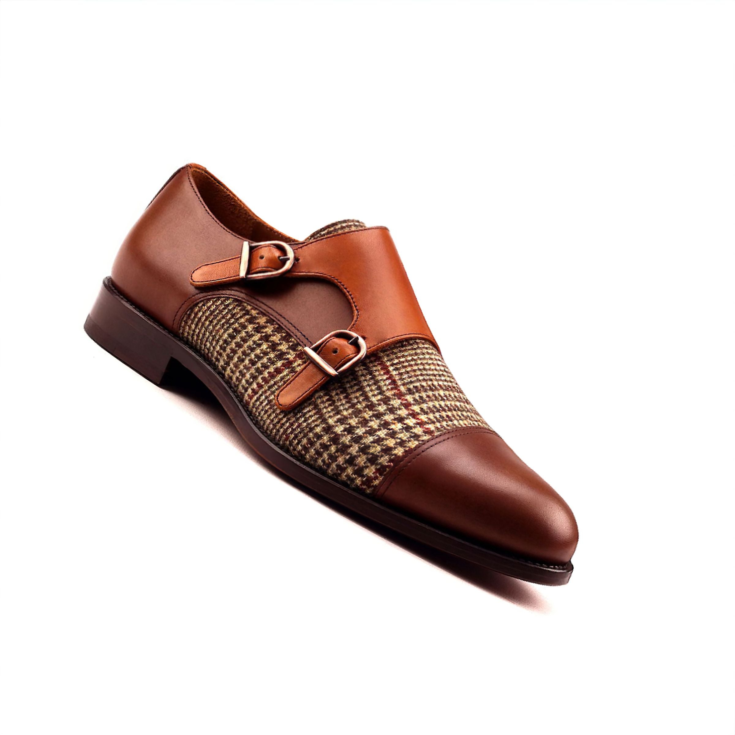 "Wesley" Tweed Double Monk Shoe