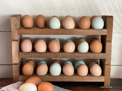 18 Stackable Egg Holder - Egg Storage - Farmhouse Egg Rack - Fresh