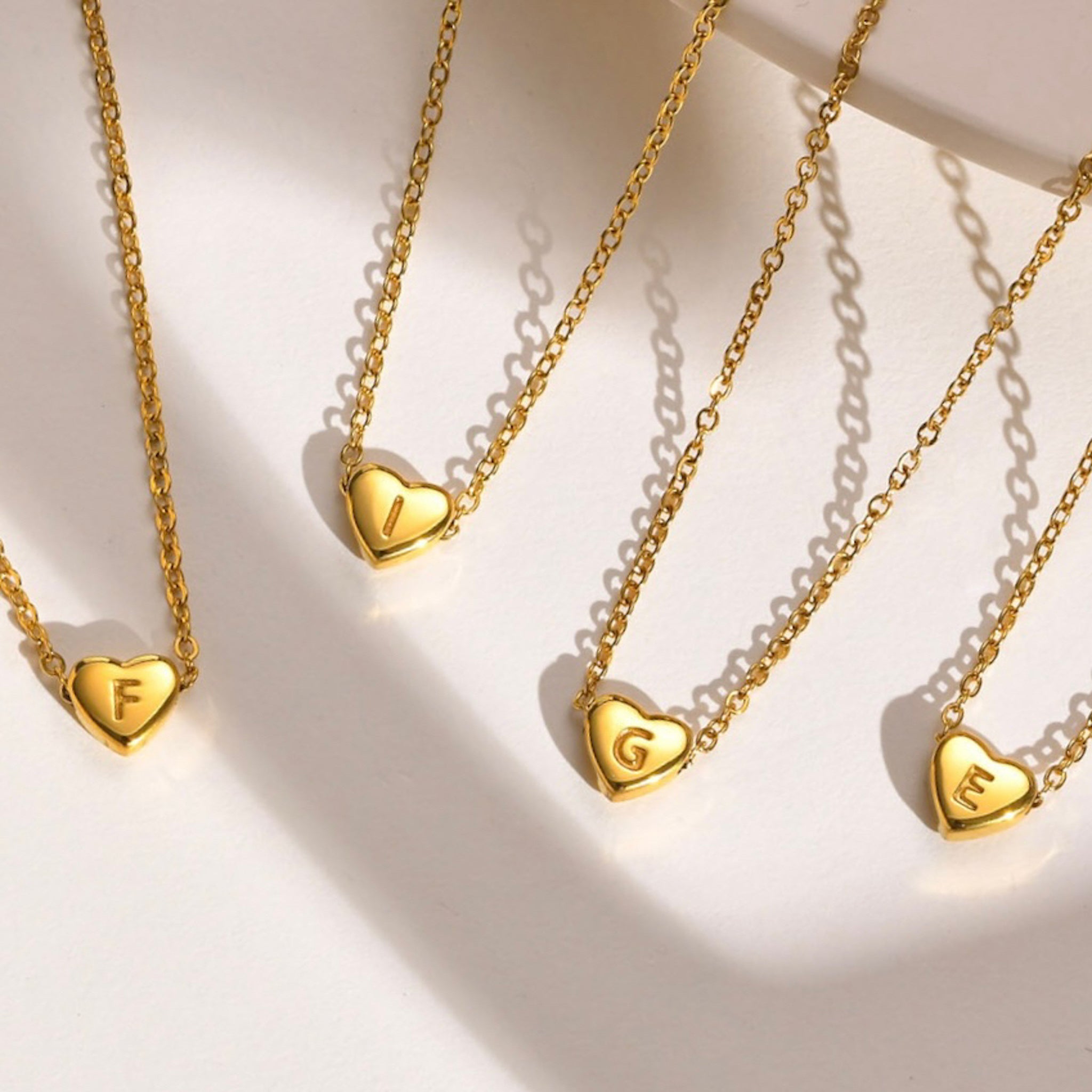 Mini Heart Alphabet Necklaces | The Aura