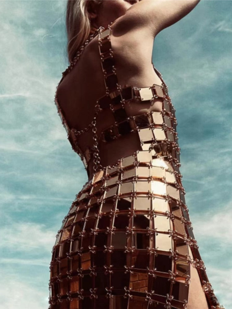 Acrylic Sequin Mini Dress