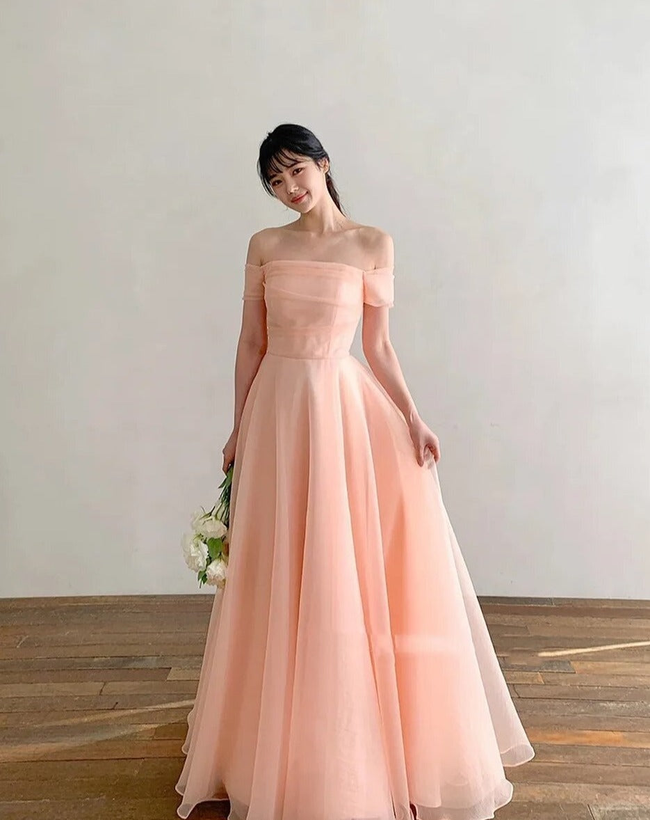 A Line Organza Ball Gowns Floor-length Evening Dress