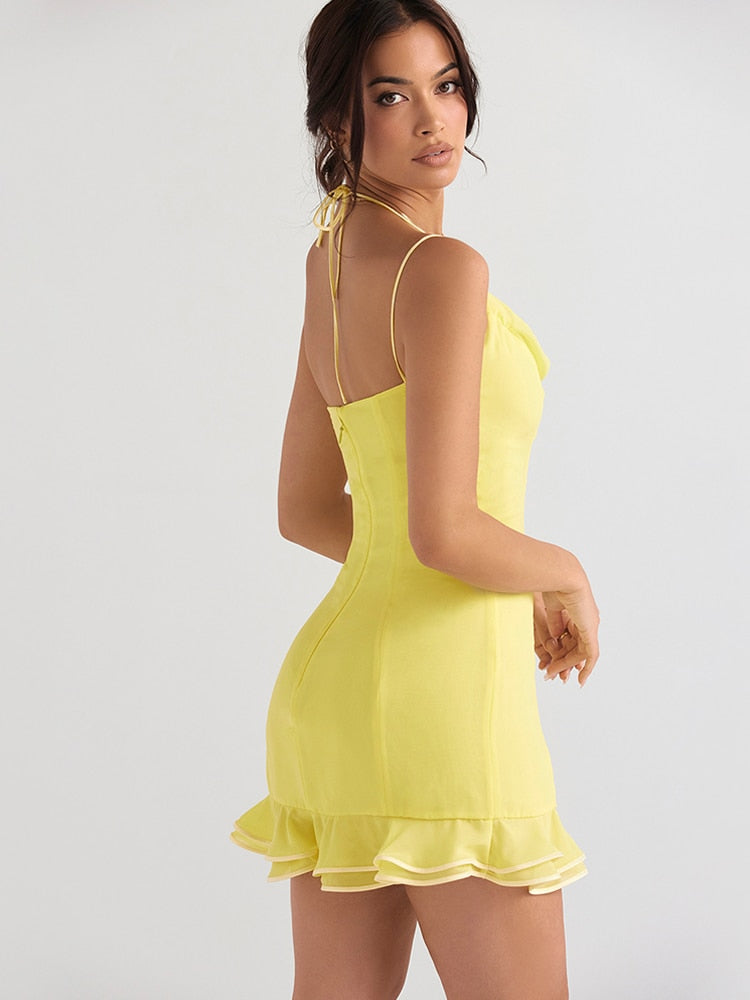 Sleeveless Ruffles Chiffon Mini Dress