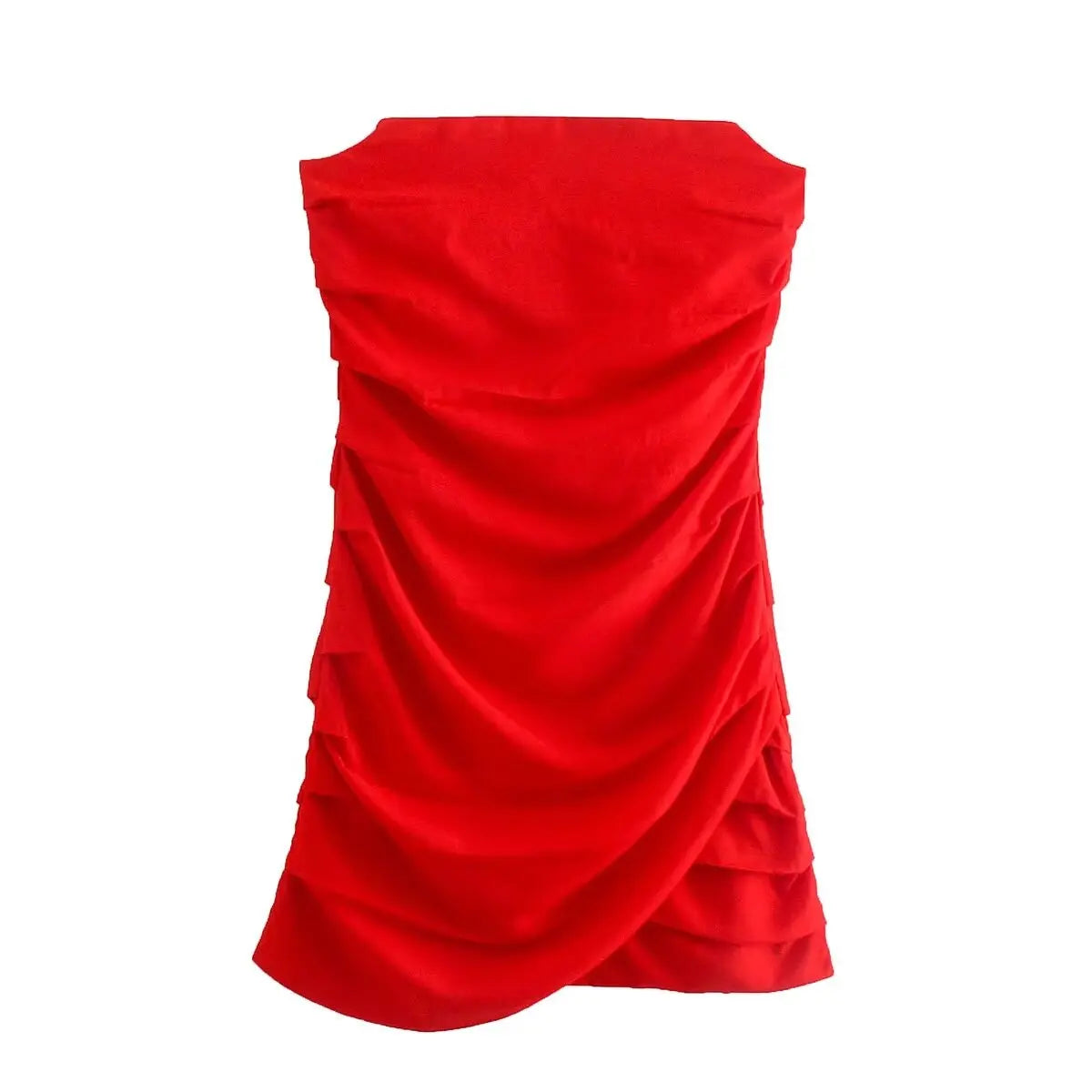 Women's Off Shoulder Folds Sleeveless Mini Dress