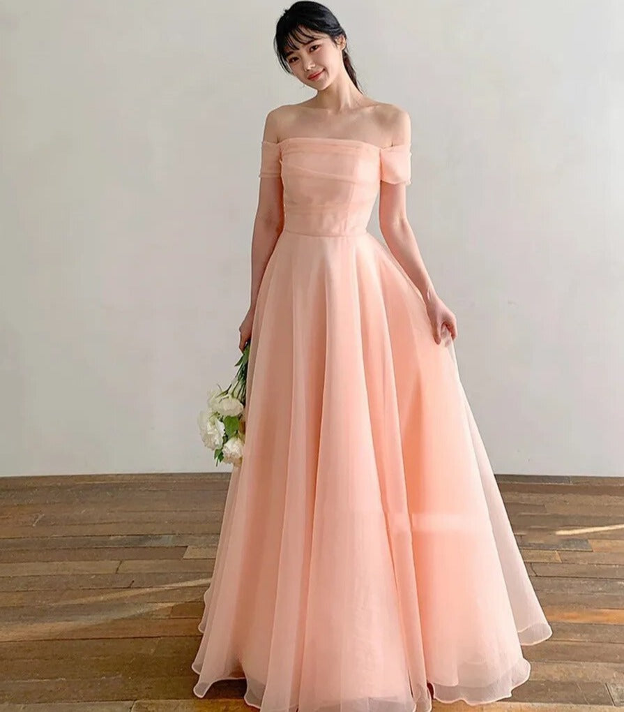 A Line Organza Ball Gowns Floor-length Evening Dress