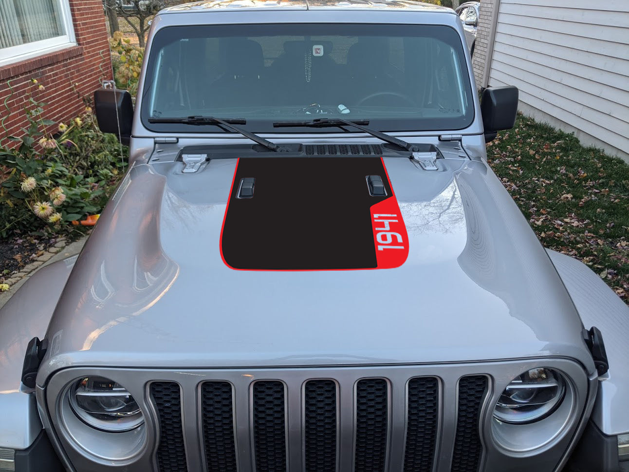 2-Layer 1941 Red Line Rubicon Blackout Hood Decal- Fits Jeep Wrangler – L&B  Designworks