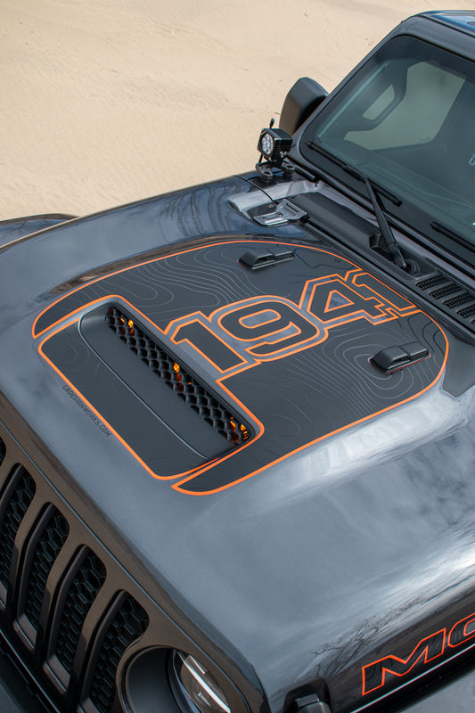 Topographical Jeep Style Color Line Grill Decal- Vinyl Dash