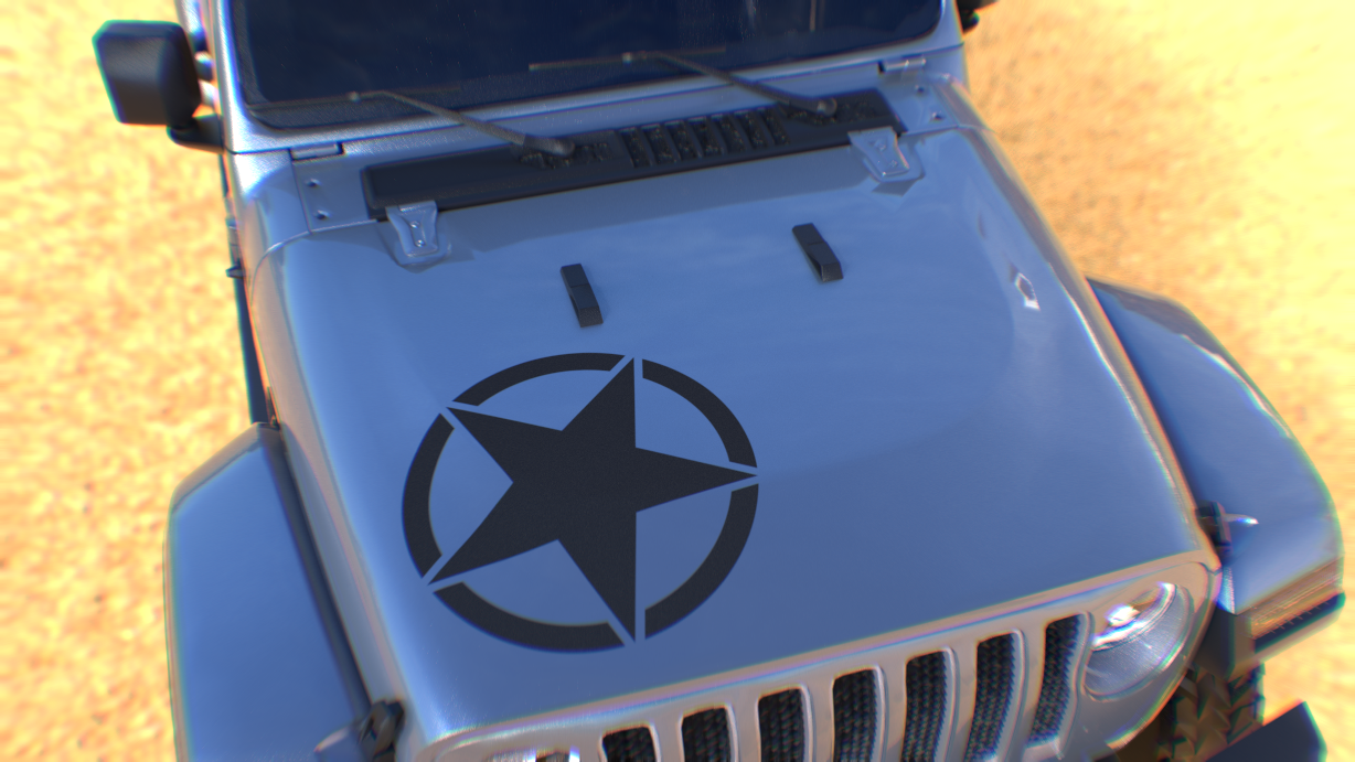 Military Star Hood Decal Jeep Wrangler, Gladiator, Bronco and More – L&B  Designworks
