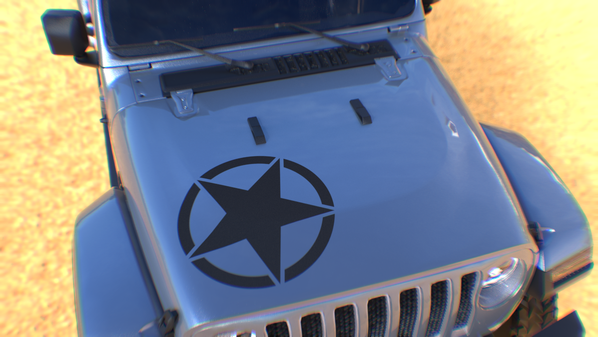 Military Star Hood Decal Jeep Wrangler, Gladiator, Bronco and More | L ...