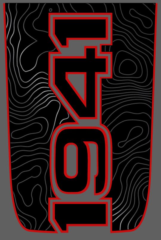 Open 1941 Topographical Red Line Rubicon Blackout Hood Decal- Fits Jee –  L&B Designworks