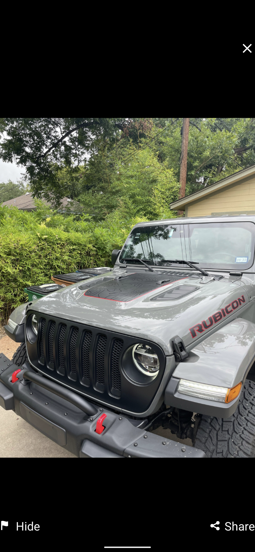 Topographical Red Line Rubicon Blackout Hood Decal- Fits Jeep Wrangler –  L&B Designworks