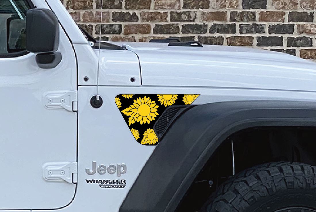 Sunflower fender vent decal Fits Jeep Wrangler & Gladiator JL Fender V –  L&B Designworks