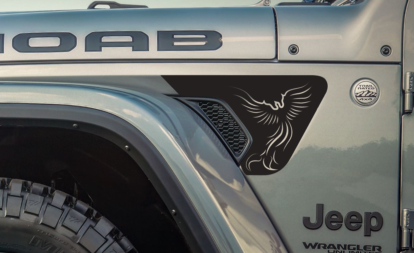 Phoenix Fire Bird Decal- Fits Jeep Wrangler & Gladiator JL Fender Vent –  L&B Designworks