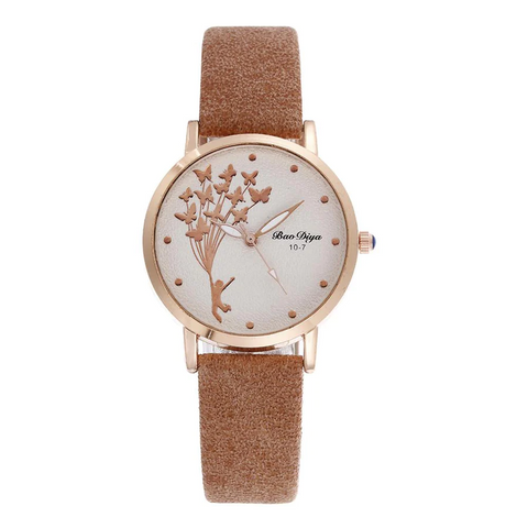 leather band watches womens