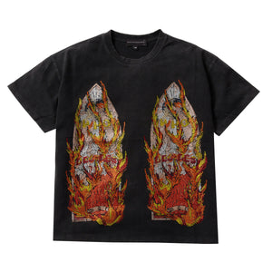 WHO DECIDES WAR RHINESTONE FLAME GLASS JERSEY - HYPEBOYS